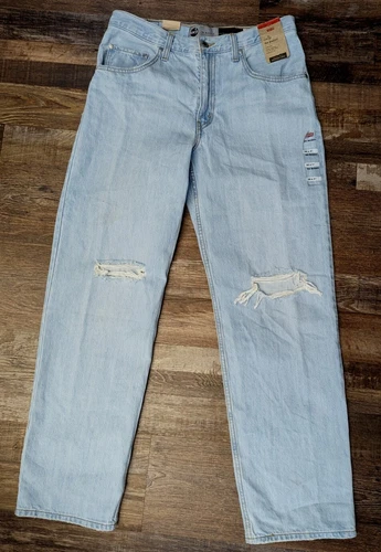 new SILVERTAB LEVIS '94 BAGGY Distressed Faded Straight Leg Women 30x31 #835