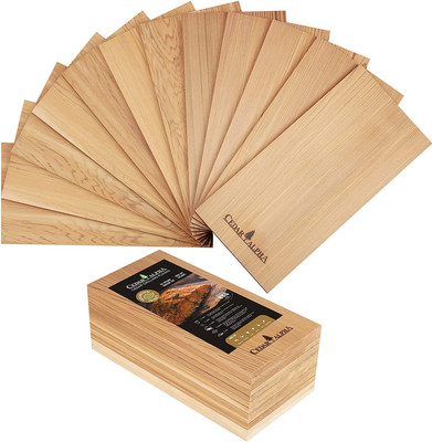 12 Pk Cedar Planks for Grilling Salmon, Meat Fish and Veggies. Adding Extra Smok