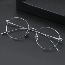 Ultralight Pure Titanium Reading Glasses Women Men Retro Round Readers