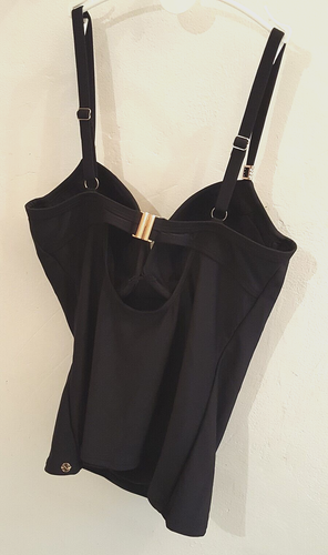 SIGUIENTE Traje de Baño Tankini Talla 85C Top Correa Ajustable Acolchado Detalle Dorado Negro Nuevo con Etiquetas - Imagen 6 de 7