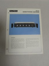 Original Vtg Altec Model 1611A Mixer Power Amplifier Specification Sheet A3 
