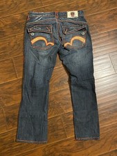Laguna Beach Jeans Blue Denim Mens Size 30 Red Stitching Skulls