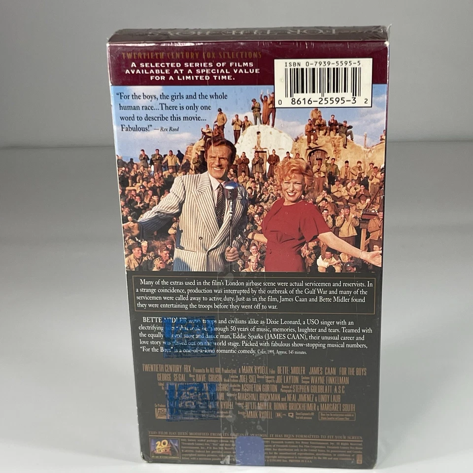 For The Boys Bette Midler James Caan Vintage VHS Foto 2 de 4
