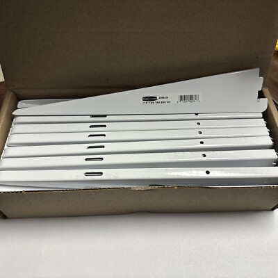 LOT OF 16 Rubbermaid 11.5'' Twin Track Shelf Bracket 2096434 WHITE