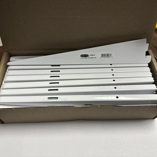 LOT OF 16 Rubbermaid 11.5" Twin Track Shelf Bracket 2096434 WHITE