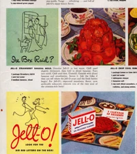 Jell-O Salad Idea Cartoon Drawings Battle Creek MI Recipes Vintage Print Ad 1941