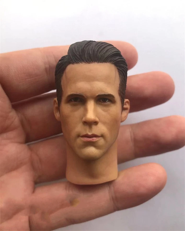 1/6 Ryan Reynolds heroes Man Head Sculpt Fit 12" Hot Toys Male Body Figure Mod - Image 4 of 4