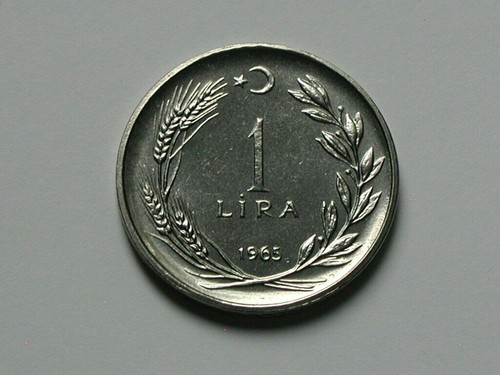 Turkey 1965 1 LIRA Coin MS++ UNC with Lustre & Edge Lettering - Picture 2 of 2
