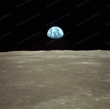 8x10 Print NASA Apollo 11 Earth View from CSM While in Orbit Moon 1969 GFSS