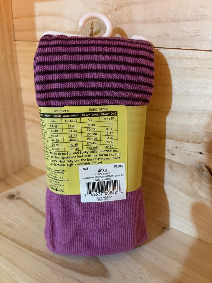 Medias COUNTRY KIDS Niña 12-24 Meses Ciruela Rayas Mezcla Algodón Foto 2 de 3