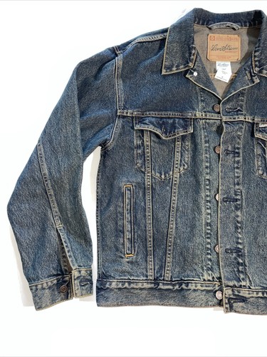 Levi Strauss “Signature” Dark Wash Blue Jean Denim Trucker Jacket Size M Vintage - Picture 3 of 13