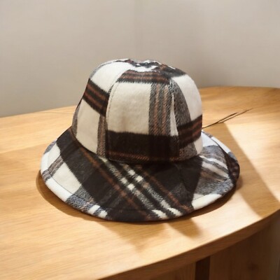 David & Young Plaid Bucket Hat Brown Gray Cream Winter  display picture 1