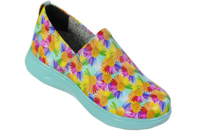 Klogs Lani Women's Daisy Pop Teal Leather 7 M Clog Display Model Shoes