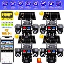 Solar Battery Powered Wireless WiFi Outdoor Pan/Tilt Home Security Camera System