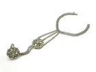 Vtg. Signed HOBÉ Clear Rhinestone Costume Jewelry "Slave Bracelet" Ring - 03