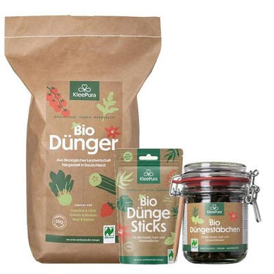 KleePura, rein pflanzlicher Dünger mit EM Super Cera C Pulver, Vegan, Bio 