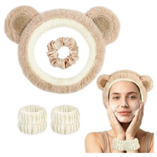 HOTUT 4 Pieces Spa Headband for Washing Face,Spa Headband Wrist Washband