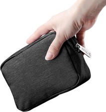Small Canvas Travel Carrying Case 4x6 Organizer Bag for Electronics Makeup