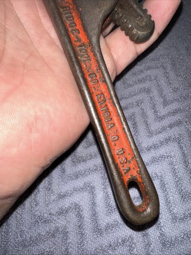 Vintage Ridgid E8 Pipe Wrench offset Used - Picture 7 of 8