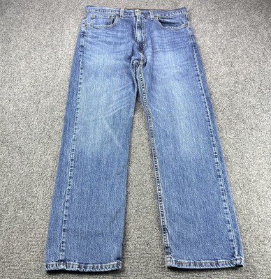 Levis 505 Jeans Men 36x30 Blue Regular Fit Straight Leg Medium Wash