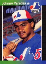 Johnny Paredes 1989 Donruss 570 Montreal Expos Rookie Baseball Card. rookie card picture