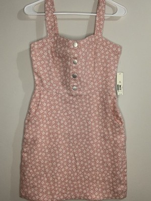 Feminine NWT NB Sleeveless Floral Mini Pink Bodycon Sheath Dress Babydoll Preppy