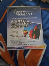 Special Moments Photo Paper For Ink Jet Printers 8 Pks-8 Sheets 8.5 x 11 Glossy