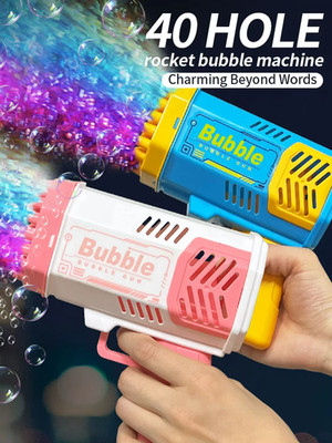 40 Loch Seifenblasenmaschine Vollautomatisch Blasen Blaslicht Outdoor Bubble