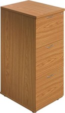 Image of Oak Filing Cabinet 3 Drawer Lockable 105cm Heavy Duty Office
