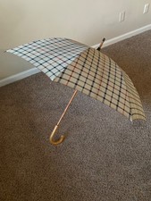 Brooks Brothers Classic Umbrella Beige Plaid Design Brand: Brooks Brothers