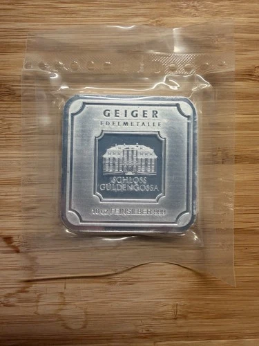 Geiger Edelmetalle 10 oz Silver Bar 999 AG Schloss Güldengossa Made in Germany