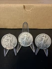 Walking Liberty Half Dollar 90% Silver Coin 1936-1942 Lot of 3