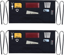 7 Pockets Server Aprons with Zipper Pocket 2 Pack - Aprons for Women Men - Wai