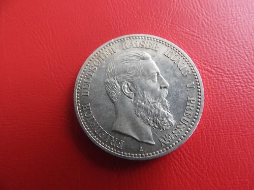 * Prussia 5 Mark 1888 A. Silver * Friedrich (230)(Alb.7)