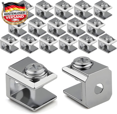 18 Stück Glasbodenträger Quadratische Verdickte Glashalter Verstellbare Glasklem
