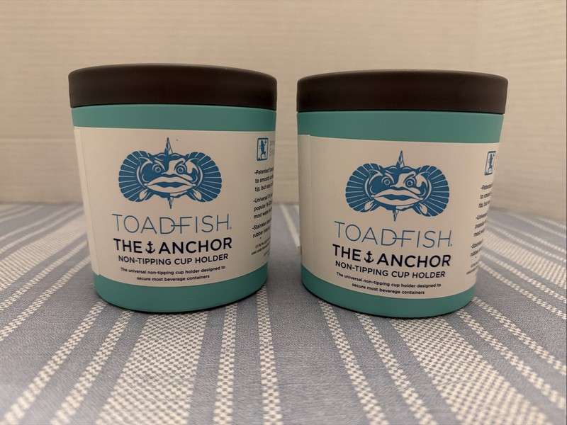 Toadfish Anchor Non-Tipping Universal Cup Holder-Teal * 810051770131 * Set Of 2