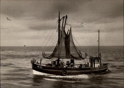 RPPC Fishing Boat Lubeck Schleswig Holstein Germany vintage postcard n704
