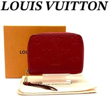 LOUIS VUITTON M63696 Zippy Red Leather Coin Purse Made in France