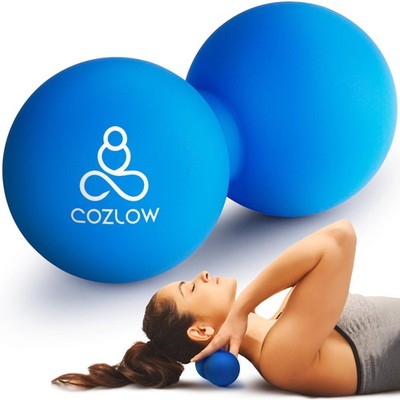Double Lacrosse Silicone Massage Ball  Cobalt Blue  Peanut Trigger Point Roll...