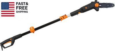 4019 6-Amp 8-Inch Electric Telescoping Pole Saw, Corded Electric - Black&Orange
