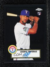 2021 Chrome Platinum Anniversary Black Refractor 10/10 Leody Taveras Auto z9c