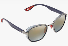 Ray-Ban RB3674M Scuderia Ferrari Sunglasses Silver/Blue Frame Mirror Lens