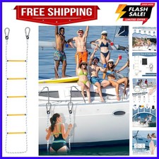 5 Step Boat Rope Ladder,Marine Rope Ladder, Heavy Duty Polyester, Maximum Loa...