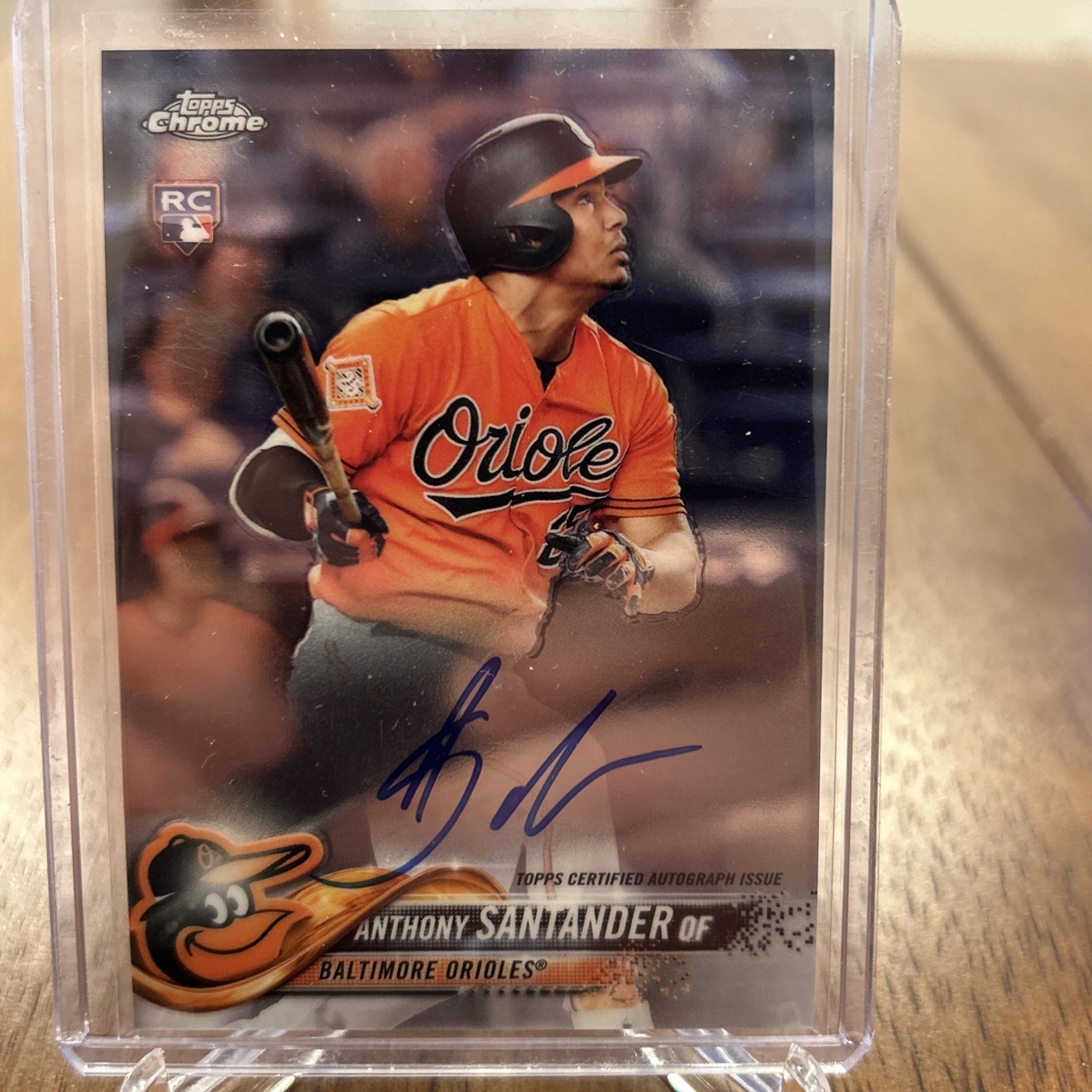 2018 Topps Chrome - Rookie Autographs Anthony Santander #RA-ANS (AU, RC)