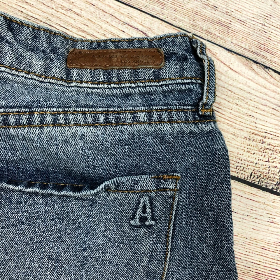 Pantalones cortos botín vaquero Articles of Society talla 31 tiro alto flecos corte X20 Foto 4 de 4