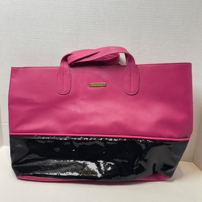Juicy Couture Black and Vibrant Pink Shoulder Bag Juicy Couture Tote Shoulder Bag Shopper Hot Pink & Black | eBay main image 3