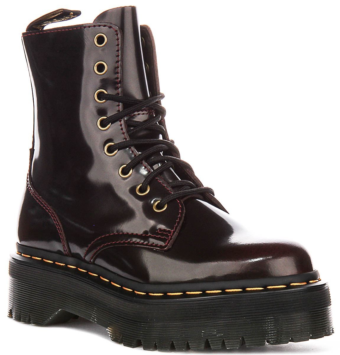 Dr Martens Jadon 8-Loch-Plateau-Schnrstiefel Damen Kirsche UK 3 8 38090₽