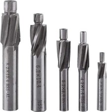 HSSCo Counterbore Set 5pcs M3-M8 4 Flutes Straight Shank