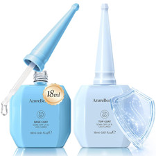 18Ml Gel Base and Top Coat Set No Wipe High Gloss Soak off UV/LED Nail Polish,