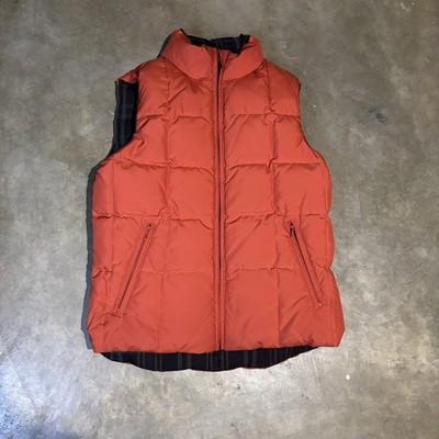 Lauren Ralph Lauren Reversible Women s Size Small Plaid Orange Goose Down Vest